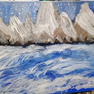 These art pieces are paintings that I have done they are on 12x12 canvases